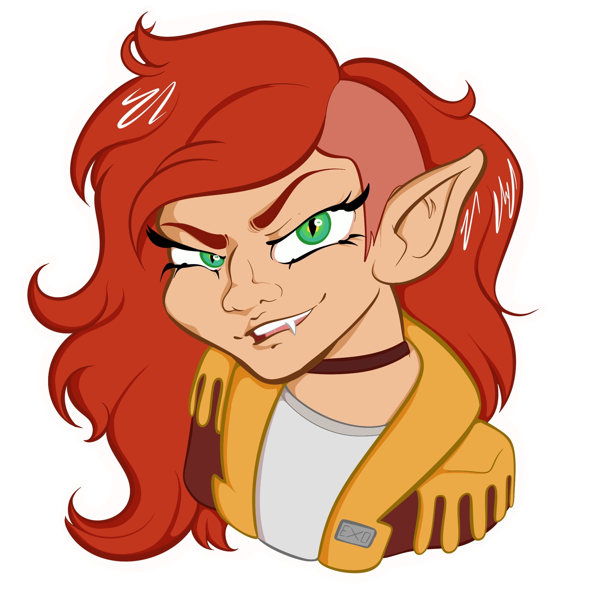 Drawn bust of Exochromatic's character